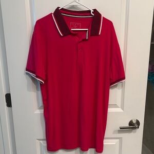 Vibrant Red Polo Shirt with Contrasting Trim
